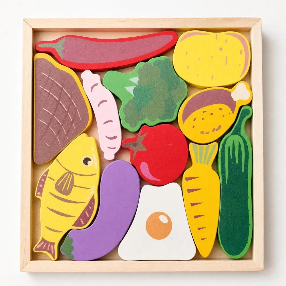 Trade Shop - Puzzle 3d A Incastro In Legno Forma Verdure Per Bambini Gioco Da Tavolo Educativo 07940 -