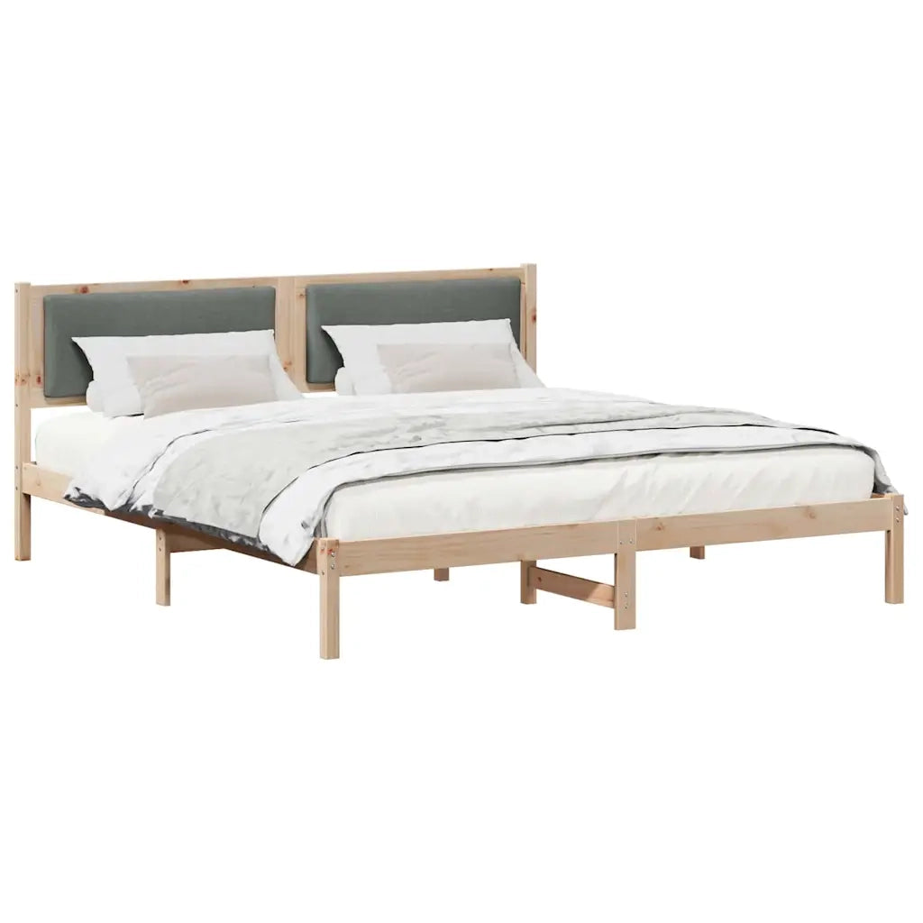 Struttura del letto Grigio scuro 200 x 200 cm Pino massello