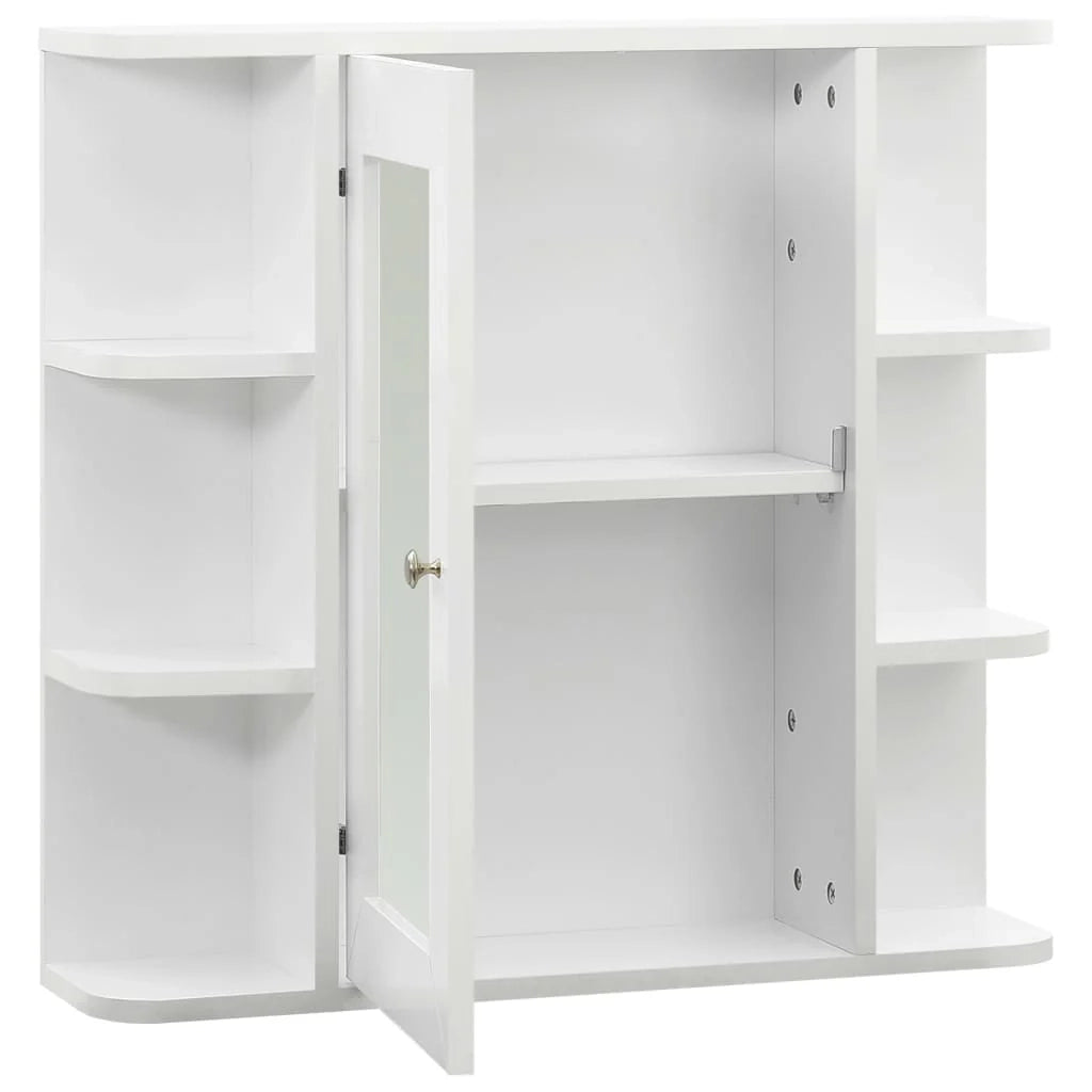 Mobiletto con specchio da bagno 66 x 17 x 63 cm MDF bianco 02_0006718