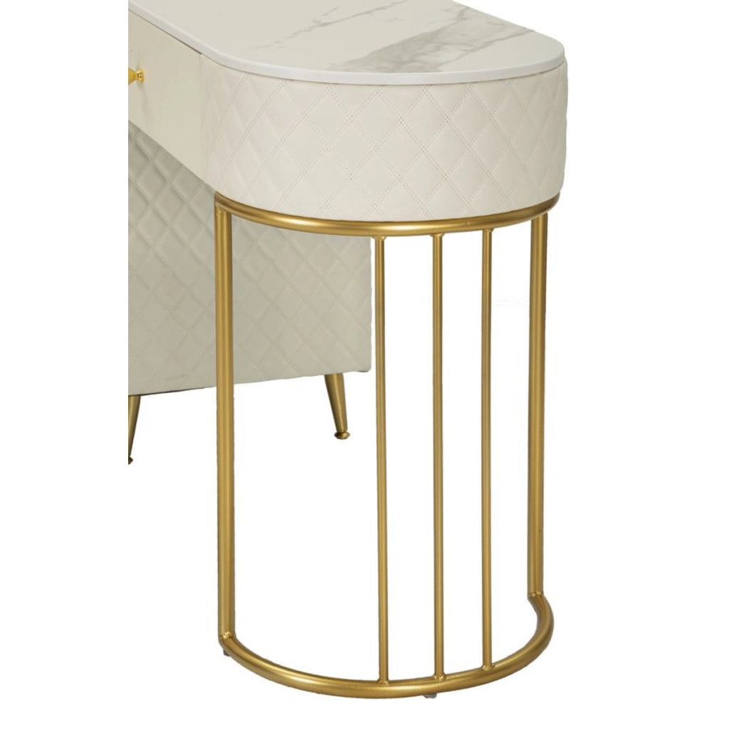Consolle Trucco VKH21, Bianco, Legno, 120x40x75 cm