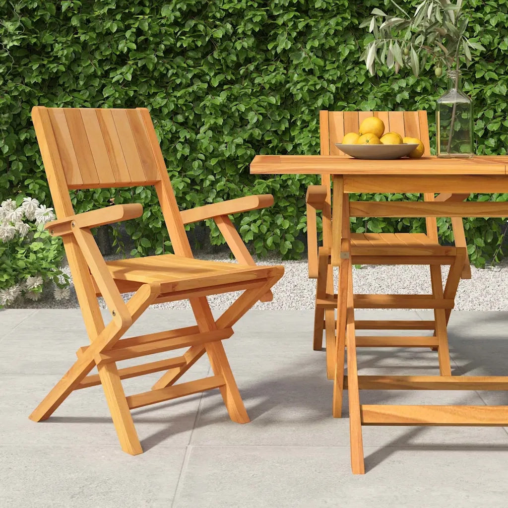 Sedie da Giardino Pieghevoli 2pz 55x61x90cm Legno Massello Teakcod mxl 81938