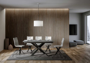 Tavolo Allungabile 160-220x90x74 cm Ganty piano Cemento bordo Antracite