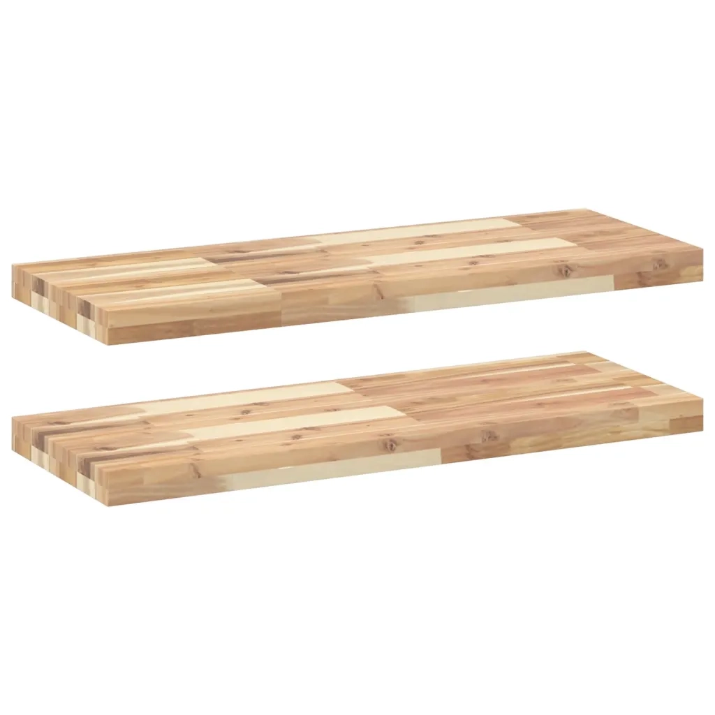 vidaXL Mensole da Parete 2 pz 100x30x4 cm Legno Acacia Non Trattato