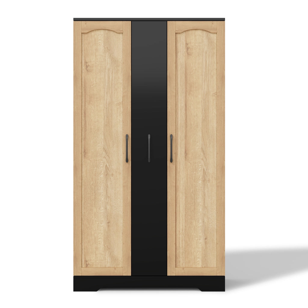 Credenza da cucina con doppia anta, 4 ripiani interni regolabili e vano portaghiere, 150 × 78 × 40 cm, nero