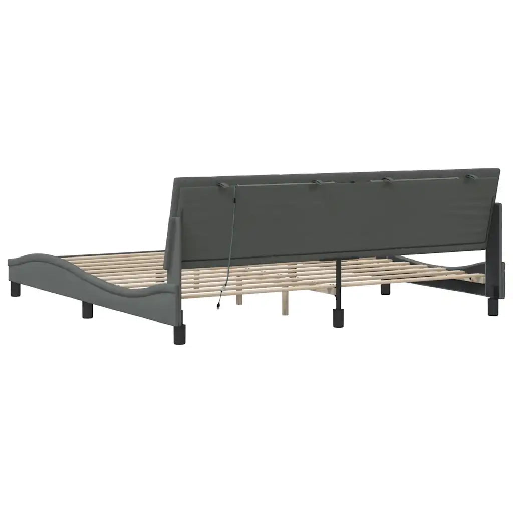 Giroletto senza Materasso Hanko Grigio Scuro 200x200 cm Tessuto 3310483