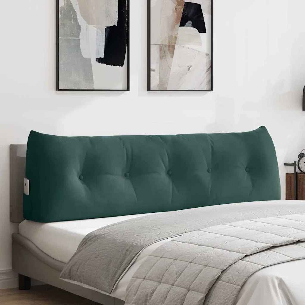Cuscino per Schiena Verde Scuro 160 x 24 x 50 cm Velluto 42014547