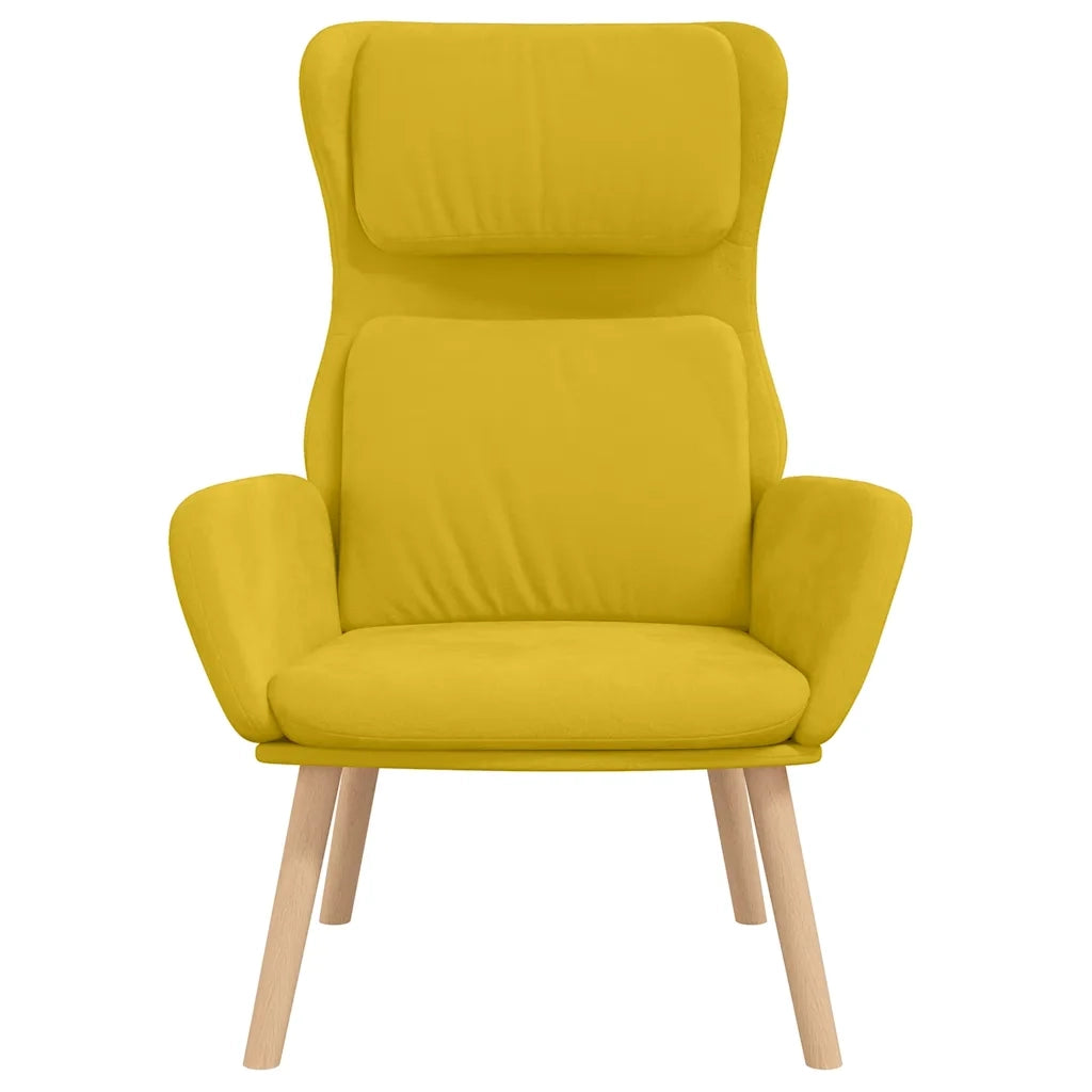 Poltrona Relax Giallo Senape in Velluto 341358