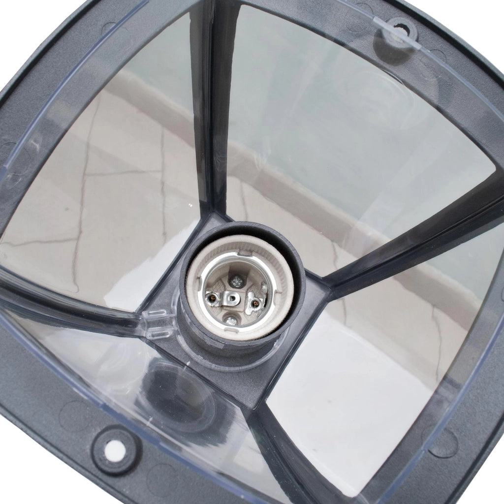 Lampione moderno da giardino E27 lampioncino impermeabile luce per viale cortile sentiero grigio scuro 86cm