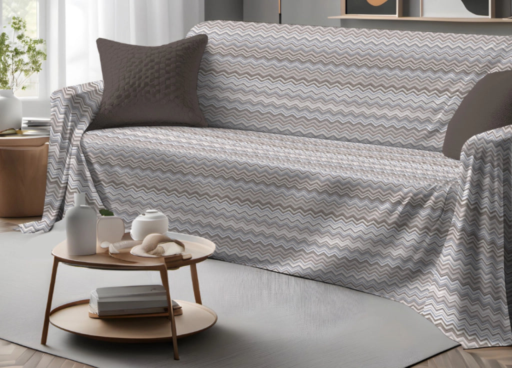 Telo Arredo Granfoulard Copritutto Salvadivano 100% Cotone Dis. Baia - Singolo - Beige
