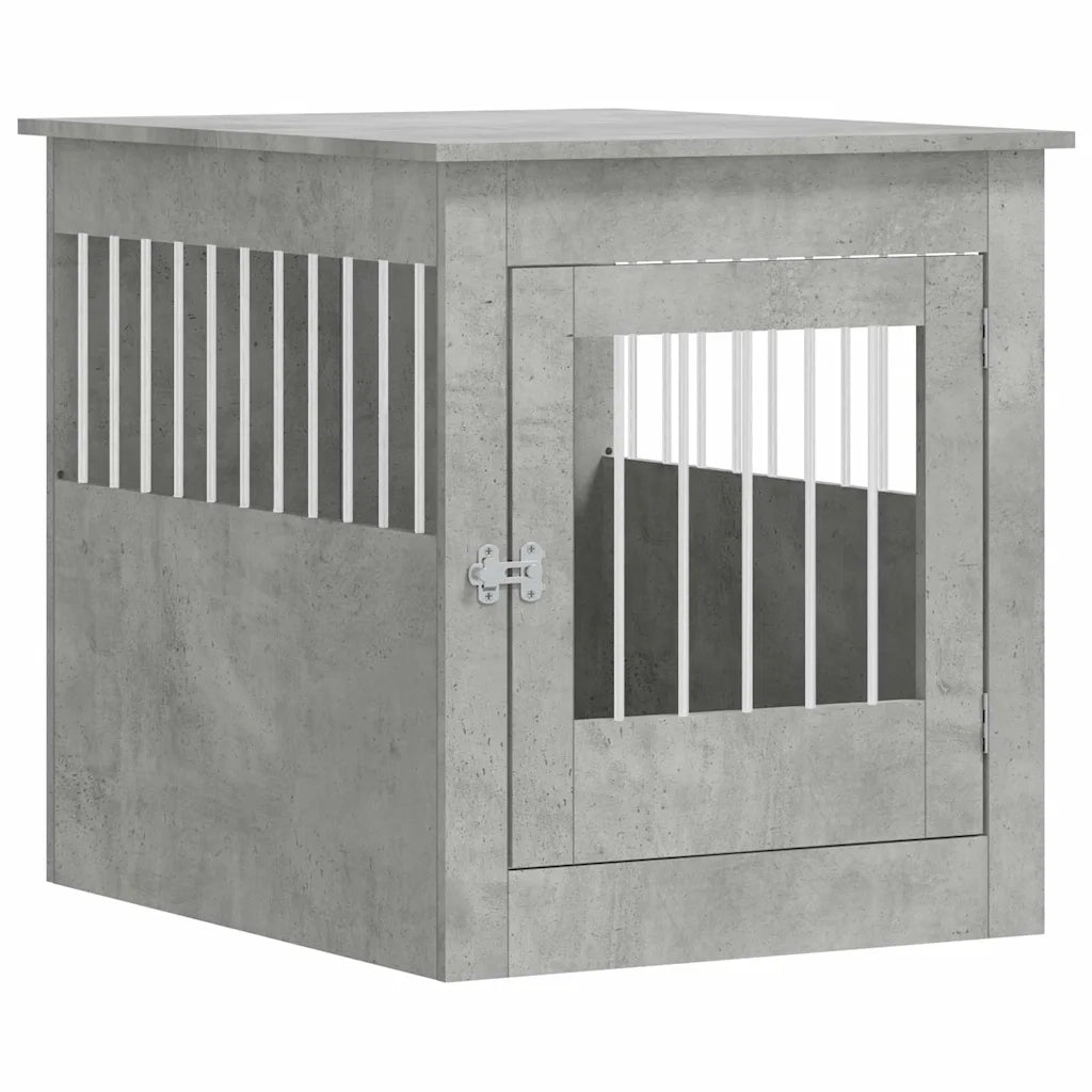 vidaXL Gabbia Cani Arredamento Grigio Cemento 64,5x80x71cm Multistrato