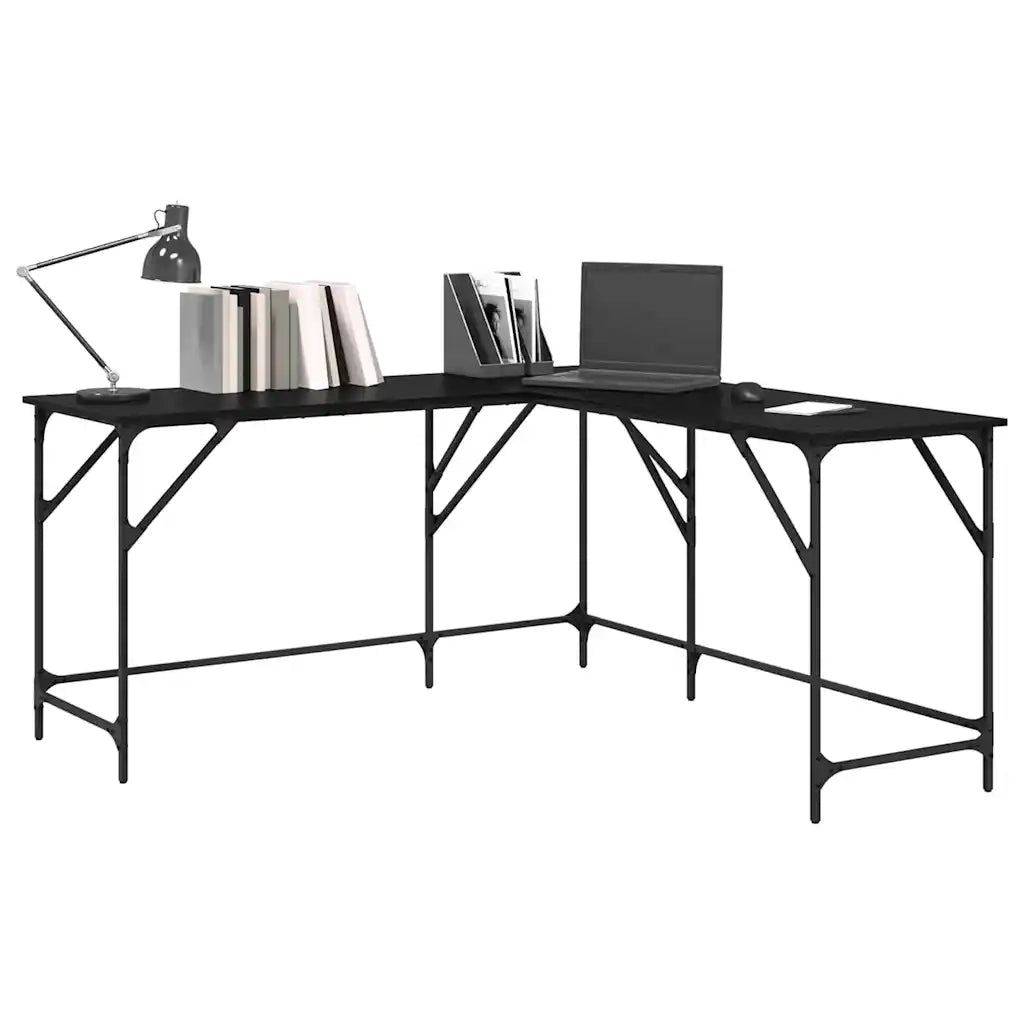 Scrivania Rovere Nero 149 x 149 x 75 cm Legno multistrato