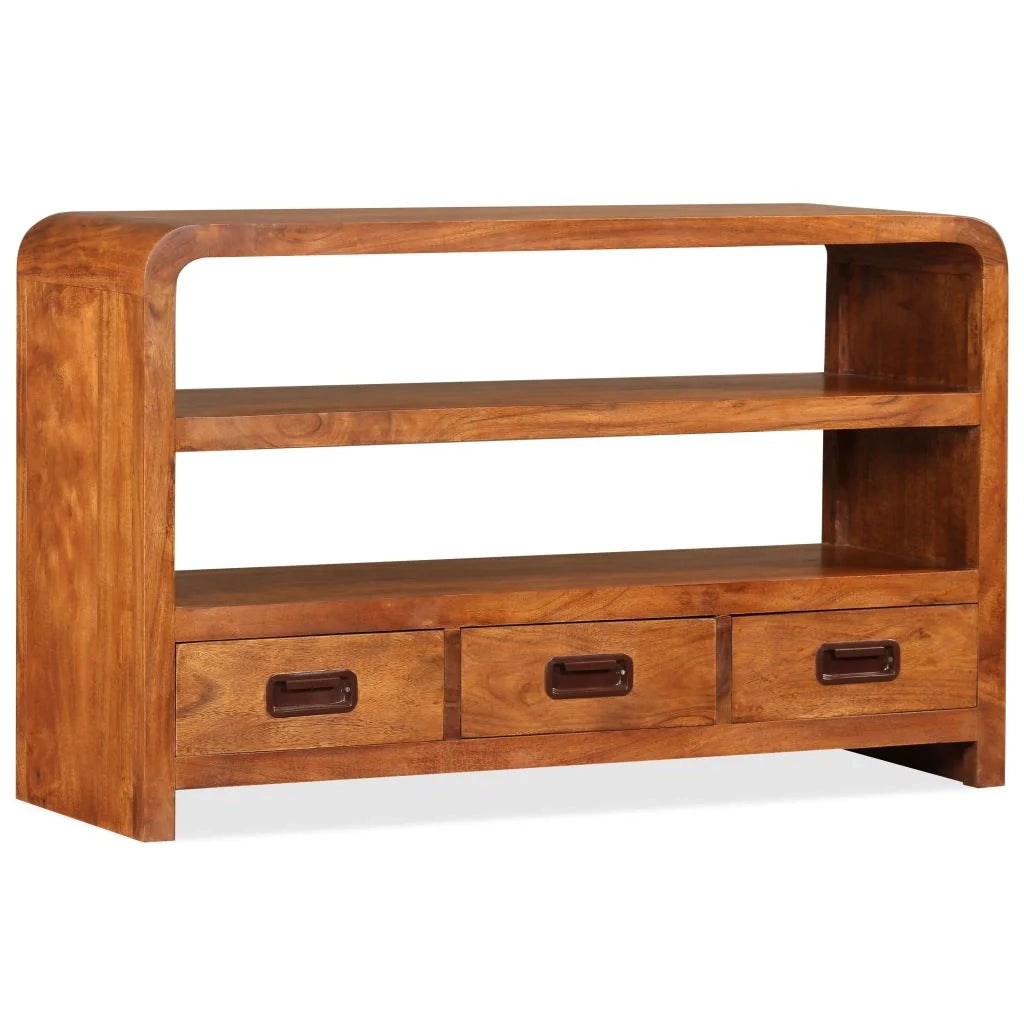 Mobile TV/credenza pratico e di design in legno massello con finitura sheesham 90 cm 2502165