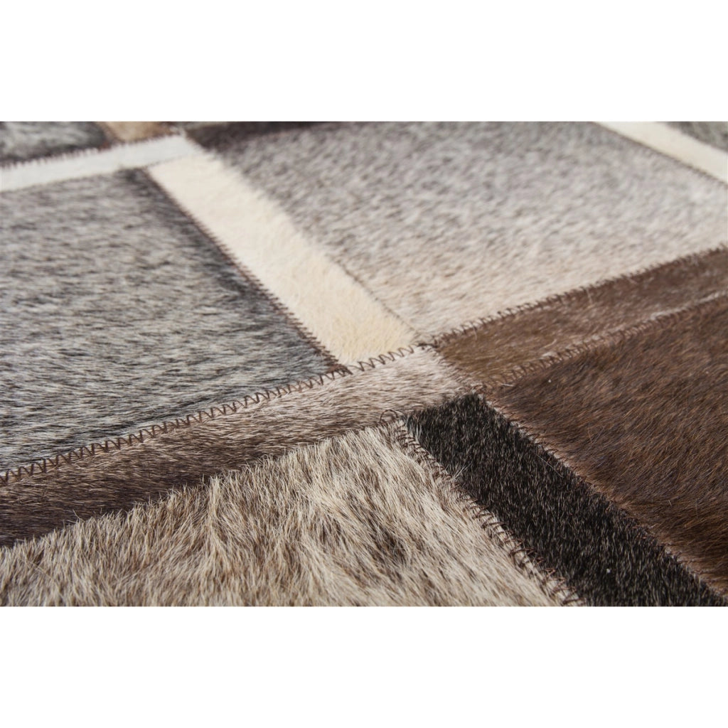 Tappeto in pelle patchwork Eclipse 400 grigio