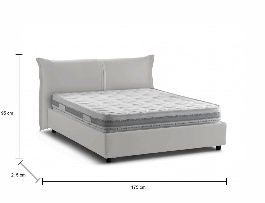 Letto Matrimoniale Aldus, Letto Matrimoniale Materasso Incluso Made in Italy, Bianco