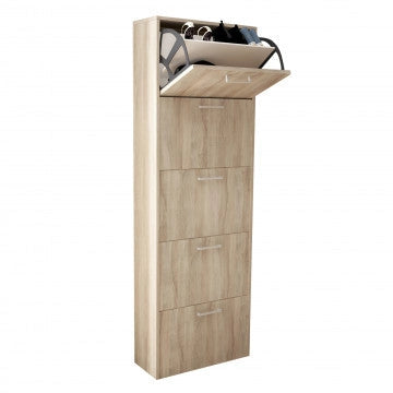 Scarpiera Molly 5 Ante a Ribalta Olmo Chiaro: Legno, cm 59x25x172