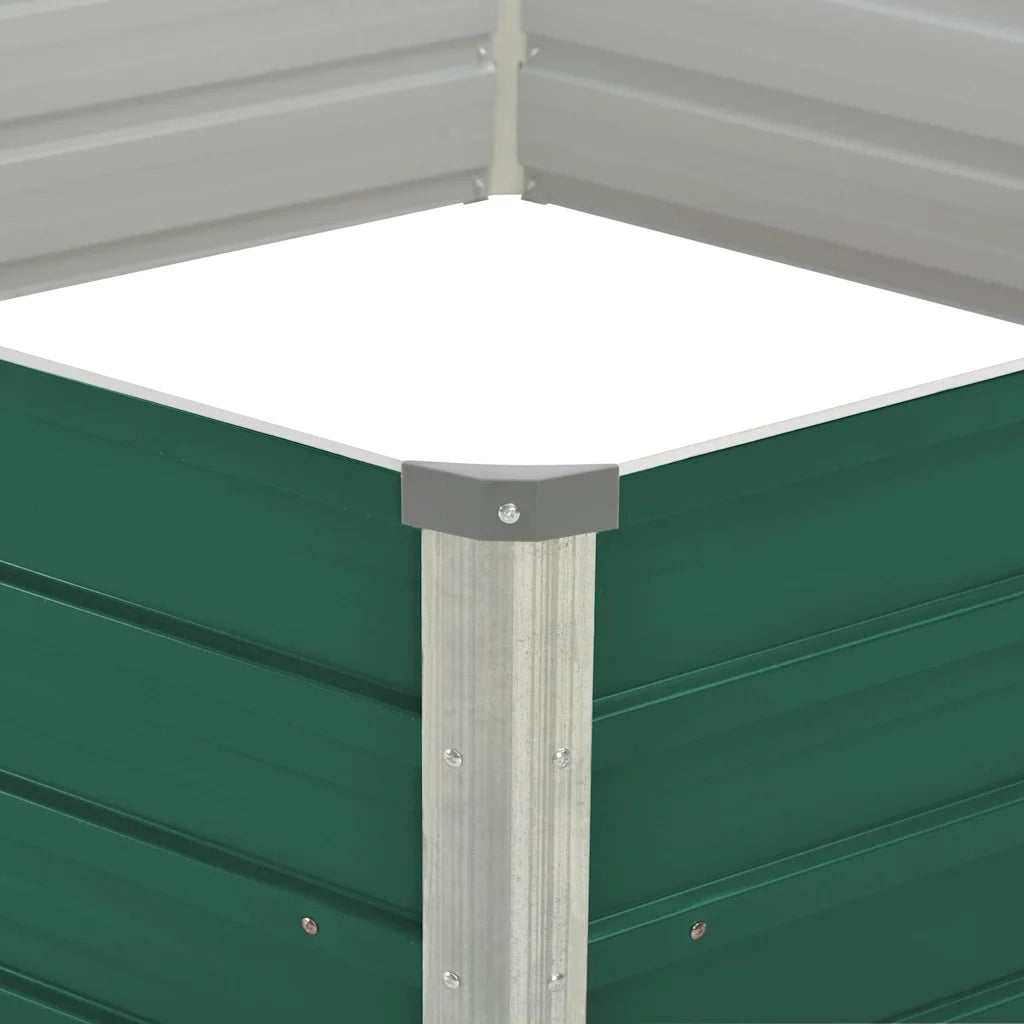 Letto di Coltura Rialzato 129x129x45 cm Acciaio Zincato Verde 47015