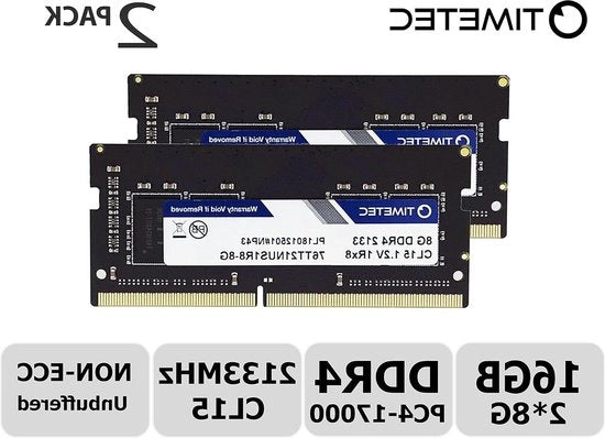 Memoria RAM Laptop Notebook PC Computer 2133 MHz PC4-17000 Non-ECC Unbuffered 1.2V CL15 1Rx8 Enkele rang 260 Pin SODIMM Modulo di Upgrade - 16GB Kit (2x8GB)