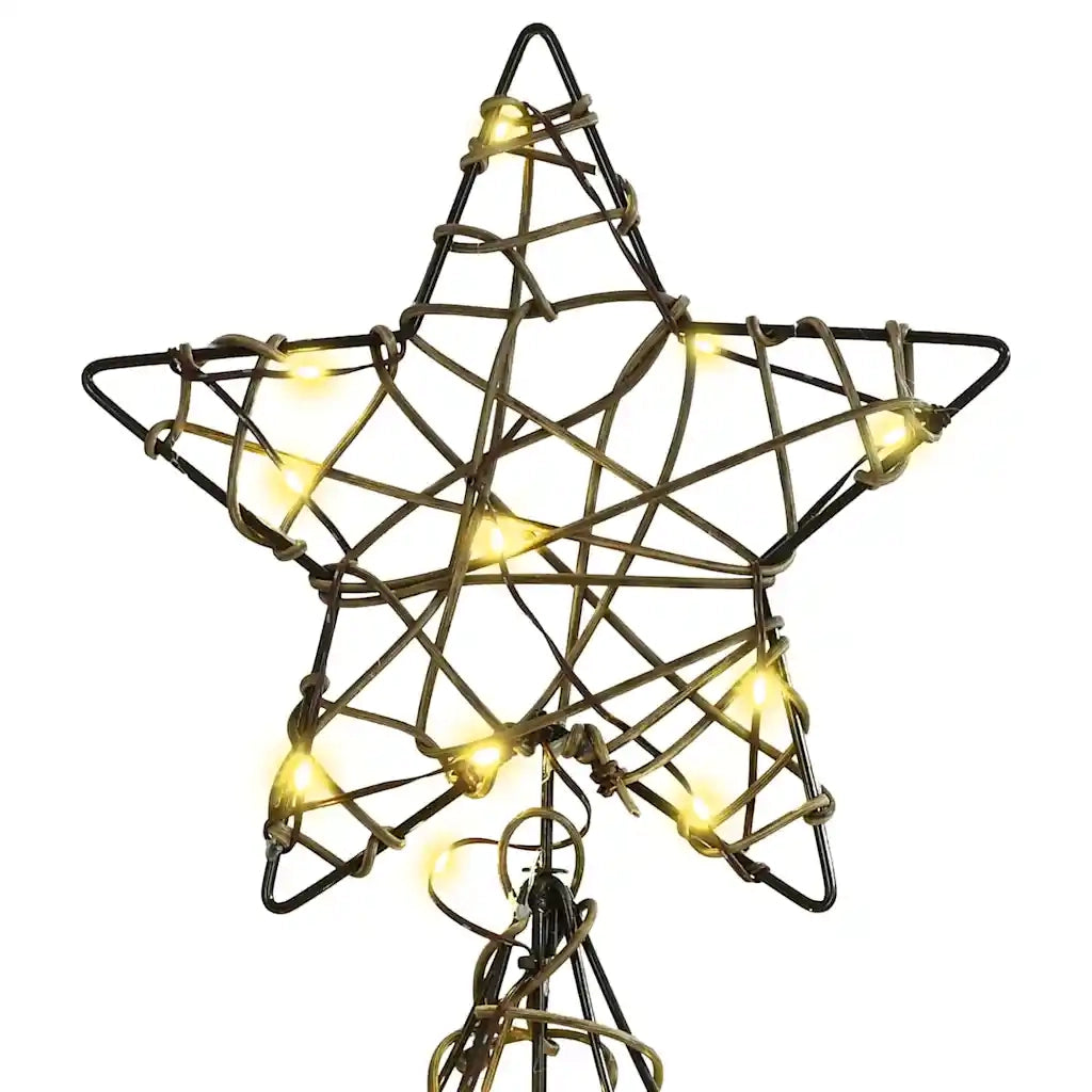 Albero di Natale con 160 LED Bianco caldo 150 cm Rattan 42018992