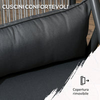 Set Tavolo con Piano in Vetro e 4 Sedie da Giardino in Alluminio e Poliestere Grigio Scuro