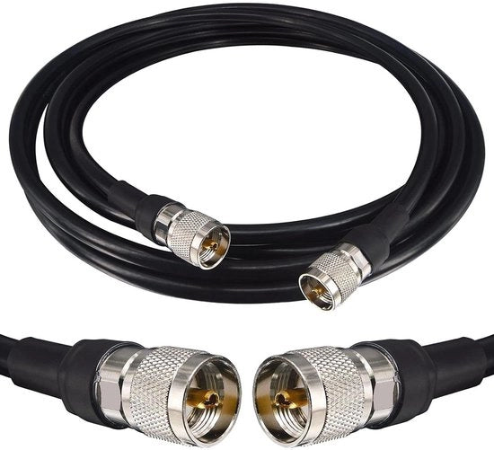 Cavo UHF 5 metri con adattatore PL259 per antenne radio - cavo coaxiale CB con basso rendimento