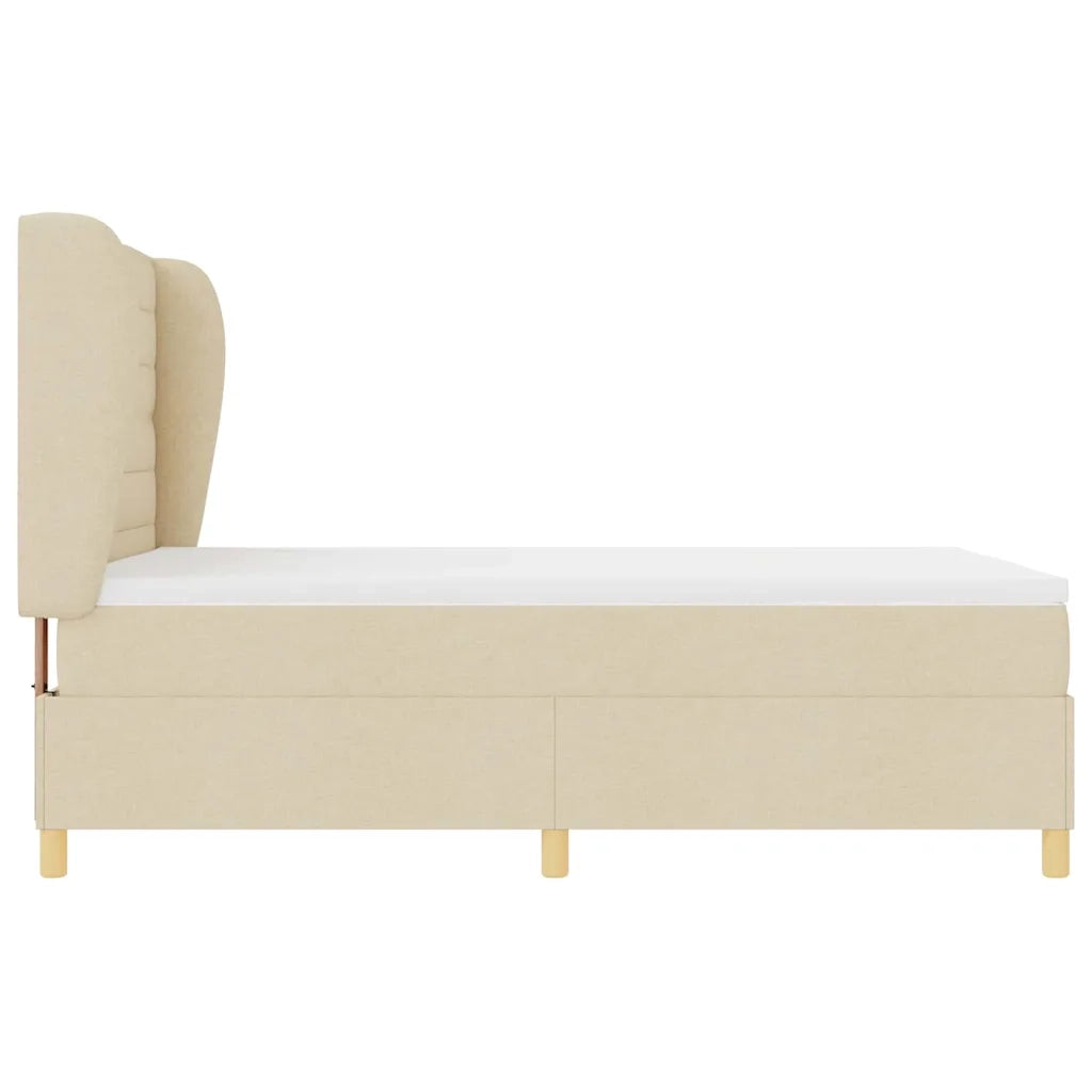 Letto a molle con materasso Crema 200 x 160 cm Tessuto 3340702