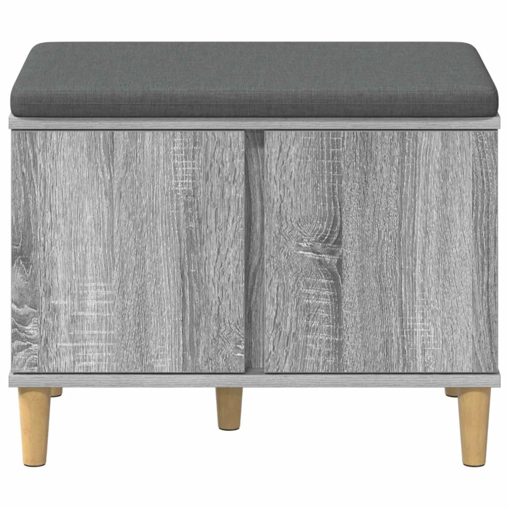 Panca per ingresso con cuscino Sonoma grigia 60 x 38 x 46 cm 891525