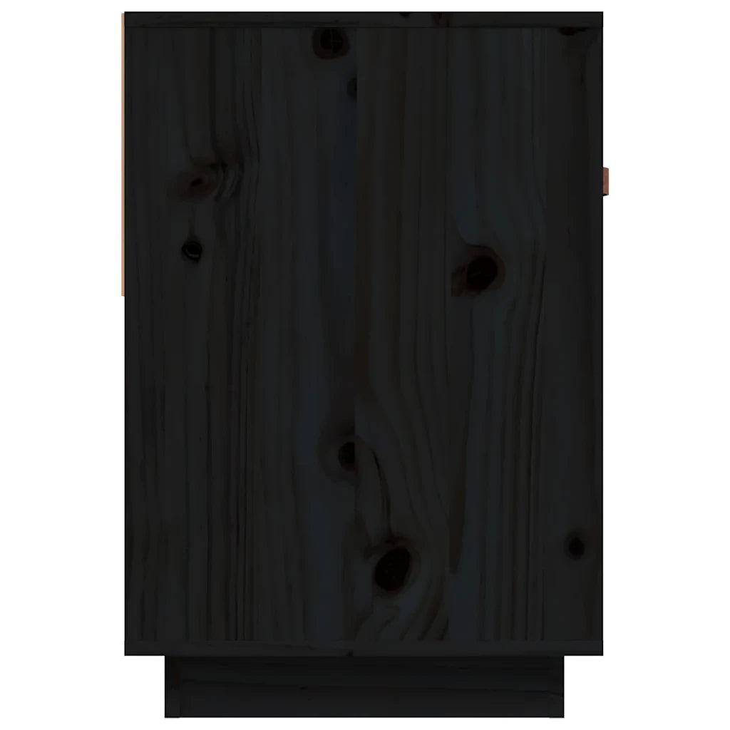 Mobile Porta TV-Mobile per TV-Credenza TV Nero 90x40x60 cm in Legno Massello di Pino