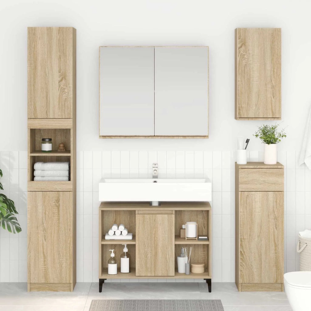 Armadio sottolavello con porta Rovere Sonoma 80 x 33 x 60 cm