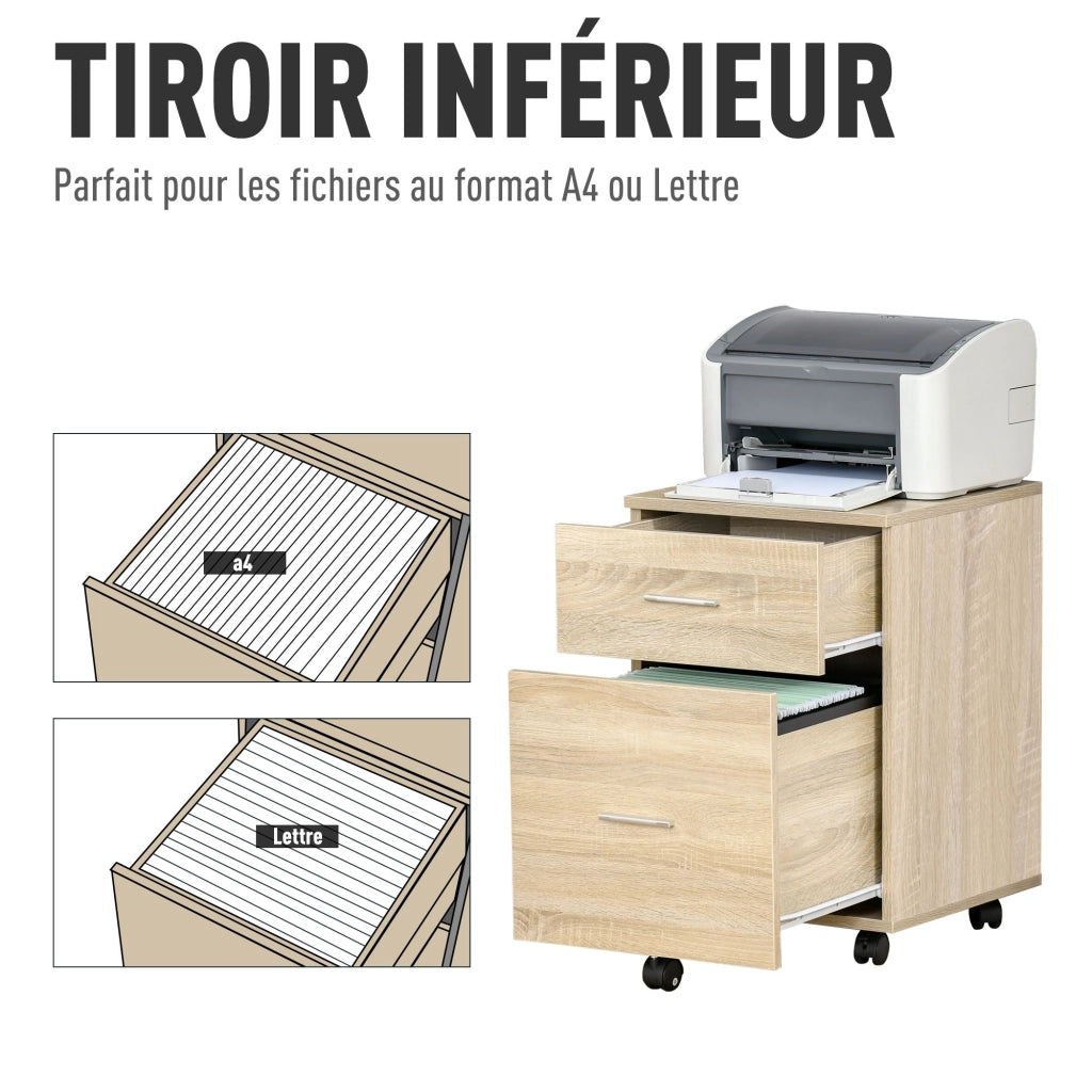 Cassettiera per Ufficio ¨C Zephmum ¨C 39.5x39x58.5 cm Rovere