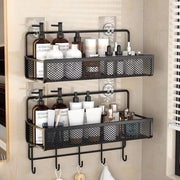 Set di 2 pannelli doccia senza fori, pannelli doccia, pannelli doccia per la stanza da bagno, maniglie metalliche per doccia, organizzatore per pannelli doccia, appendi-sapone da parete, pannello doccia autoadesivo con ganci per la stanza da bagno