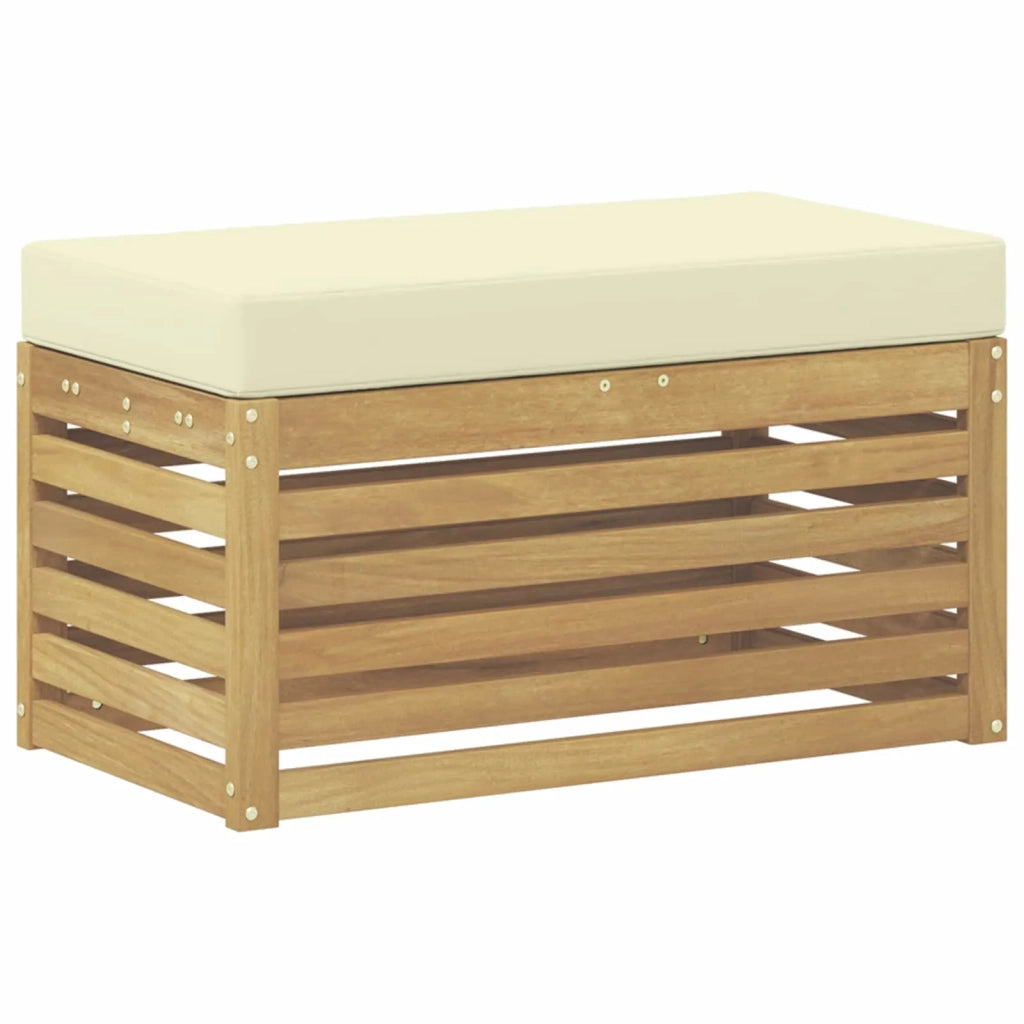 Panca da esterno con cuscino Bianco 80 x 43 x 45 cm
