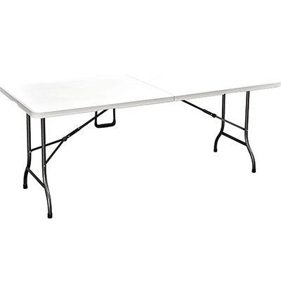 TAVOLO CATERING DOMUS  HDPE BIANCO/ACCIAIO CM 180X75 H.CM 74