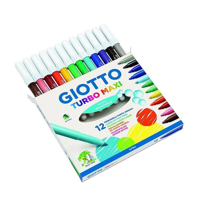 GIOTTO TURBOMAXI PENNARELLI PUNTA GROSSA 12 COLORI
