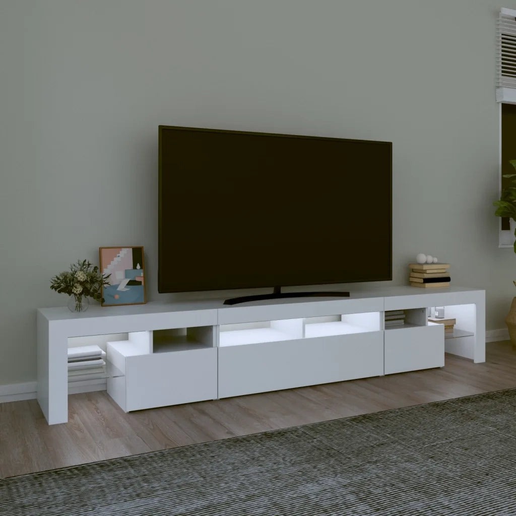 Mobile Porta TV con Luci LED Bianco 230x36,5x40 cm cod mxl 61738