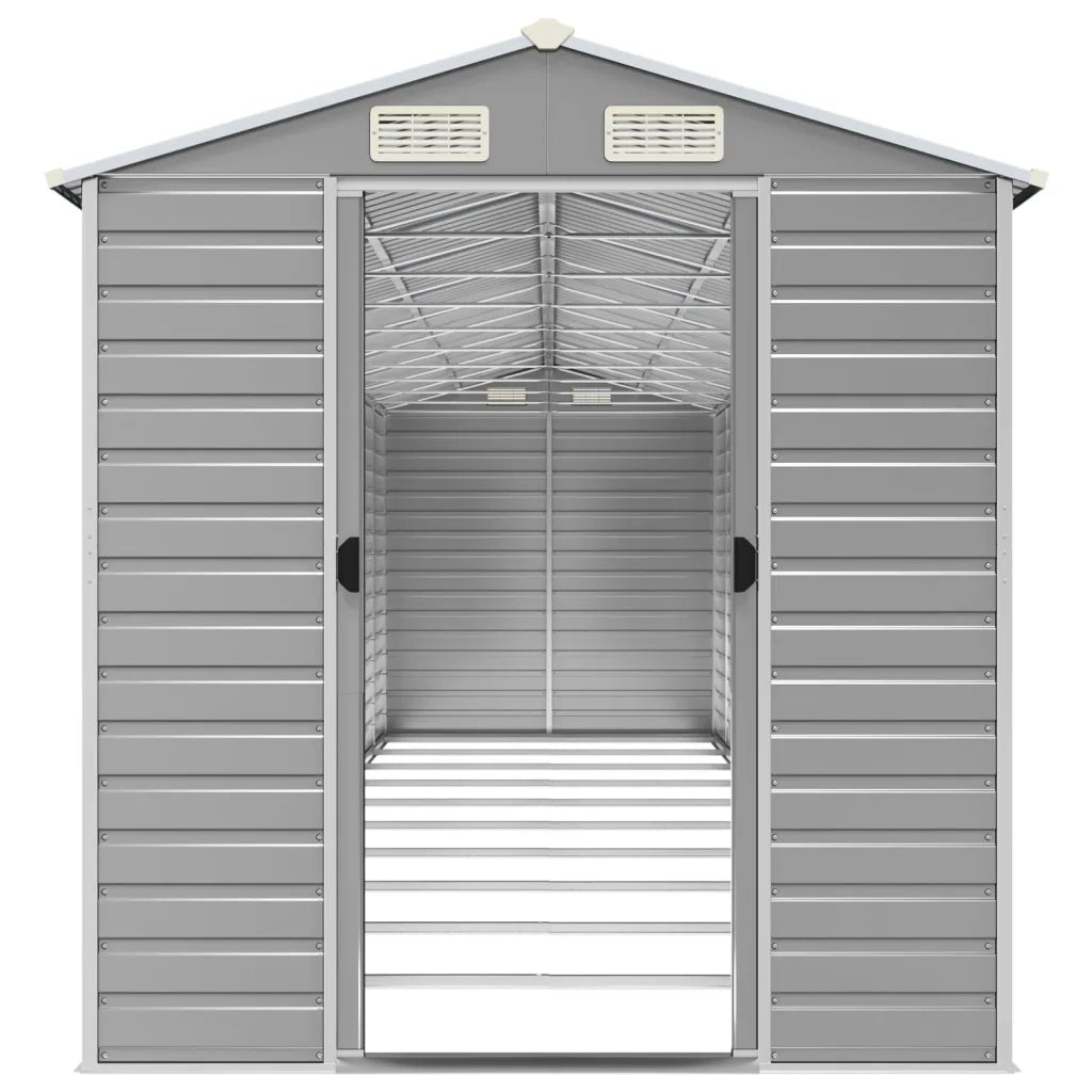 Casetta da giardino grigio chiaro 191x895x198 cm in acciaio zincato 3188251