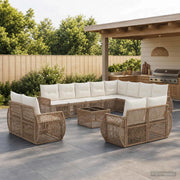 Set Divano da Giardino 13 pcs Beige e Bianco Crema polyrattan 3435597