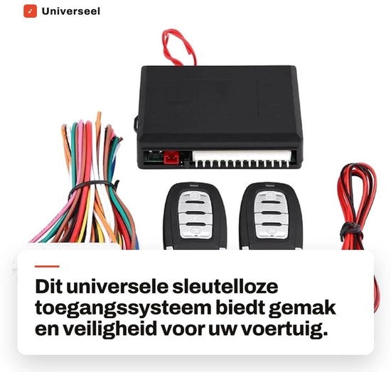 Sistema di Accesso Automatico senza Chiave - Universale - 2 Comandi a Distanza - 80 m di Raggio - Struttura in Metallo Robusta - 12 V DC - Allarme Auto