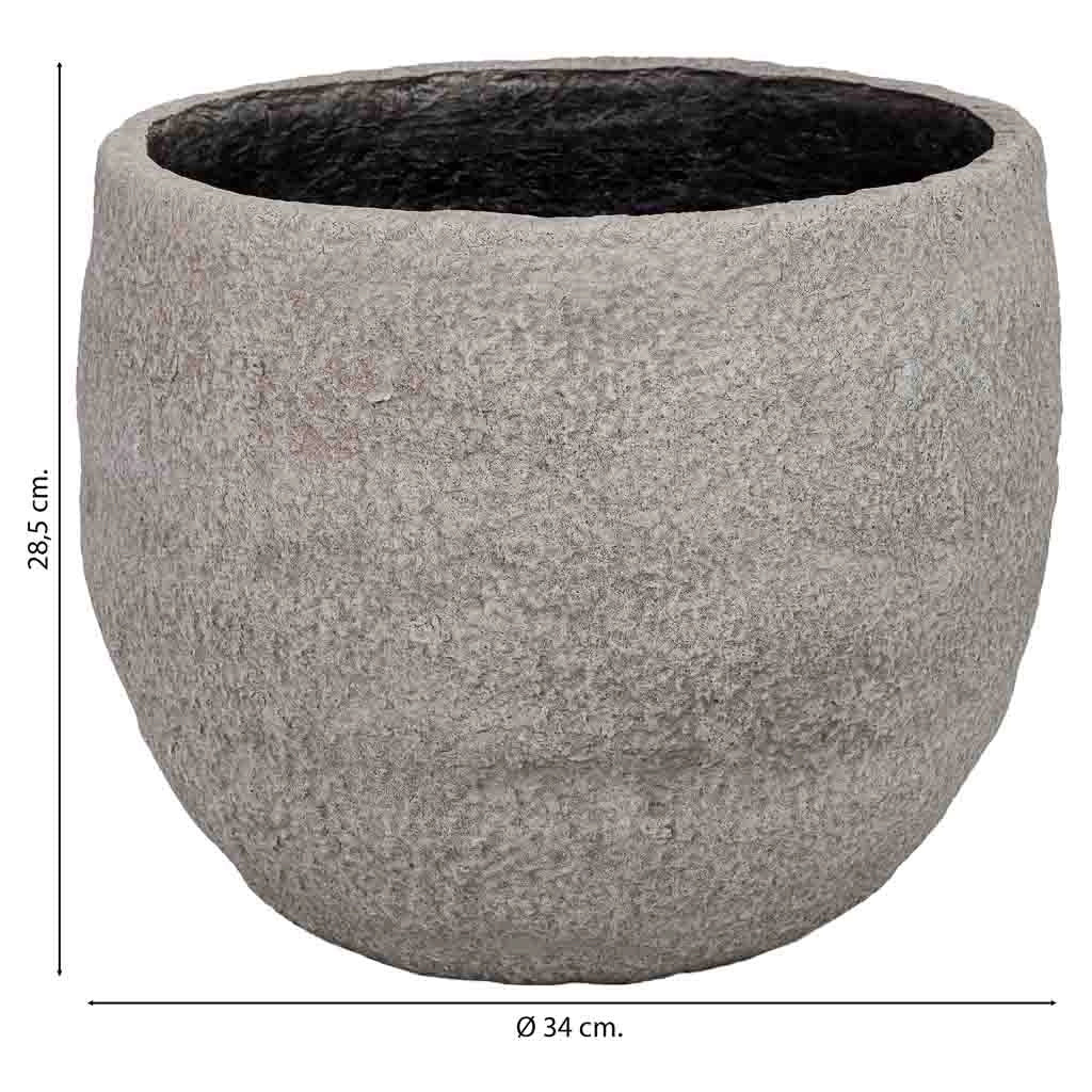 Vaso in fibra di vetro beige 34x34x28,5 cm
