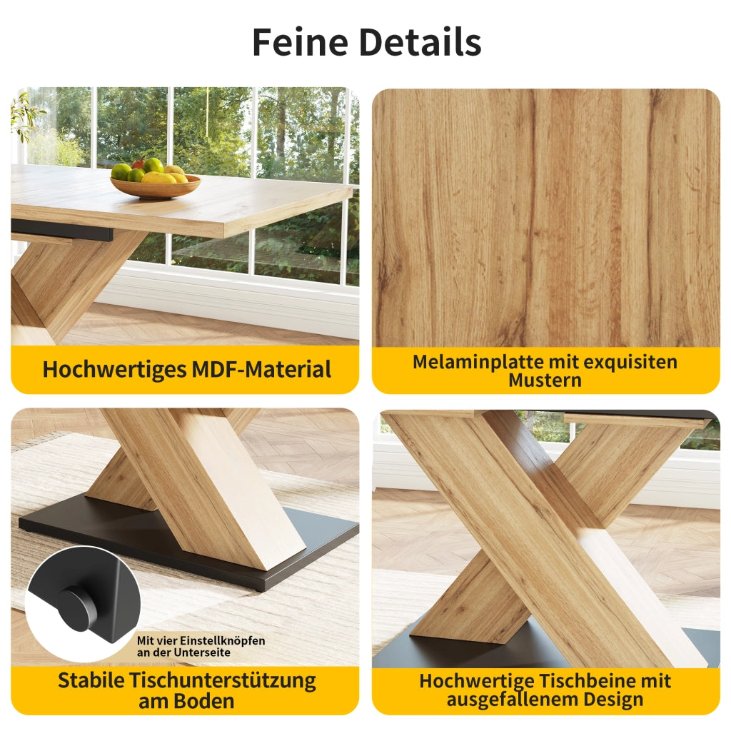 TAVOLO Allungabile 119-158,5x80x75 cm MDF Effetto Legno