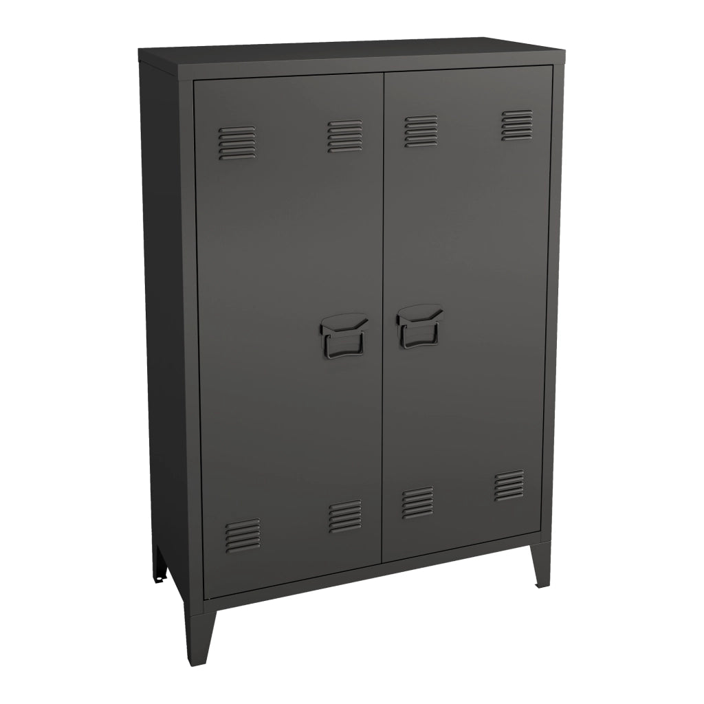 Armadietto da Ufficio Oripää in Acciaio 110 x 75 x 33 cm Nero [en.casa]