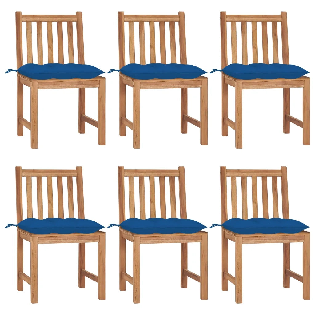 Sedie da Giardino 6 pz con Cuscini in Legno Massello di Teak cod mxl 8382