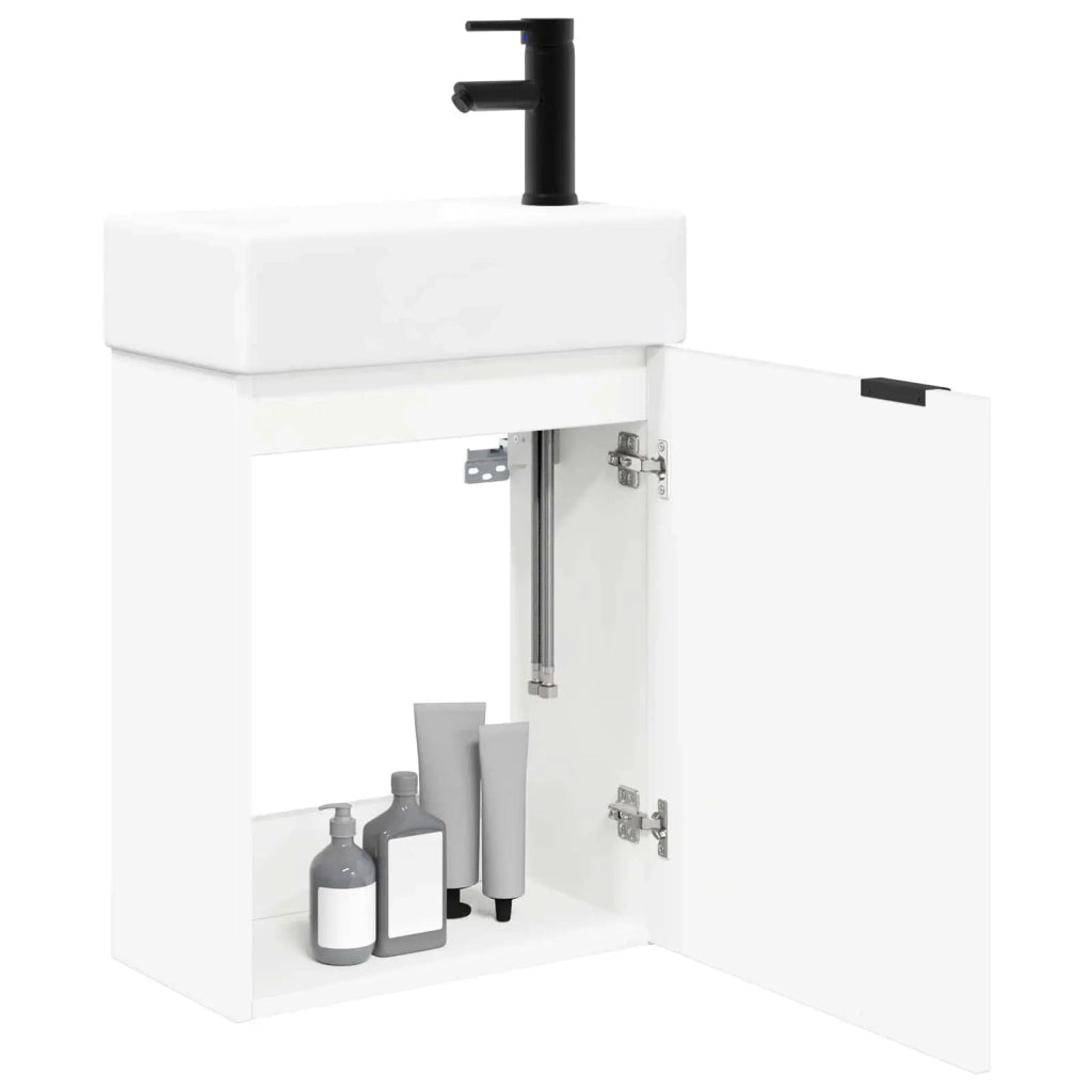 Mobile bagno con rubinetto Bianco 45,5 x 22,5 x 84 cm