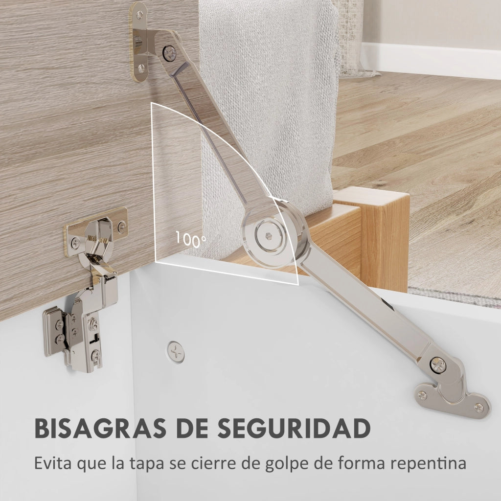 Letto contenitore con cassetti ¨C ZephMum ¨C Legno 100x40x40 cm bianco e naturale