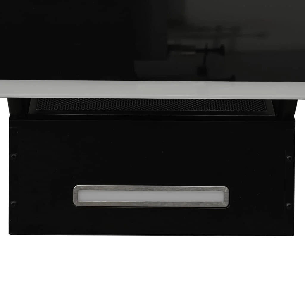 Cappa parete 90 cm acciaio e vetro temperato nero 02_0005851