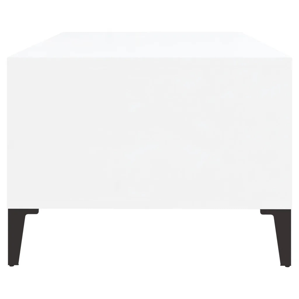 Tavolino Salotto Bianco Lucido 90x50x36,5 cm Legno Multistrato cod mxl 27980