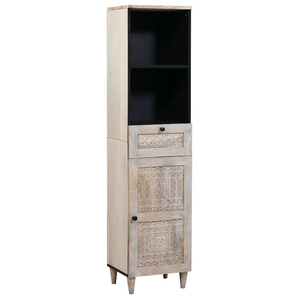 Set di mobili per il bagno 3 pcs Bianco legno massello di mango