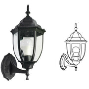 Trade Shop - Lanterna Da Giardino Antica Lampada Parete Applique Da Esterno A Muro Retrò Es09 - Nero