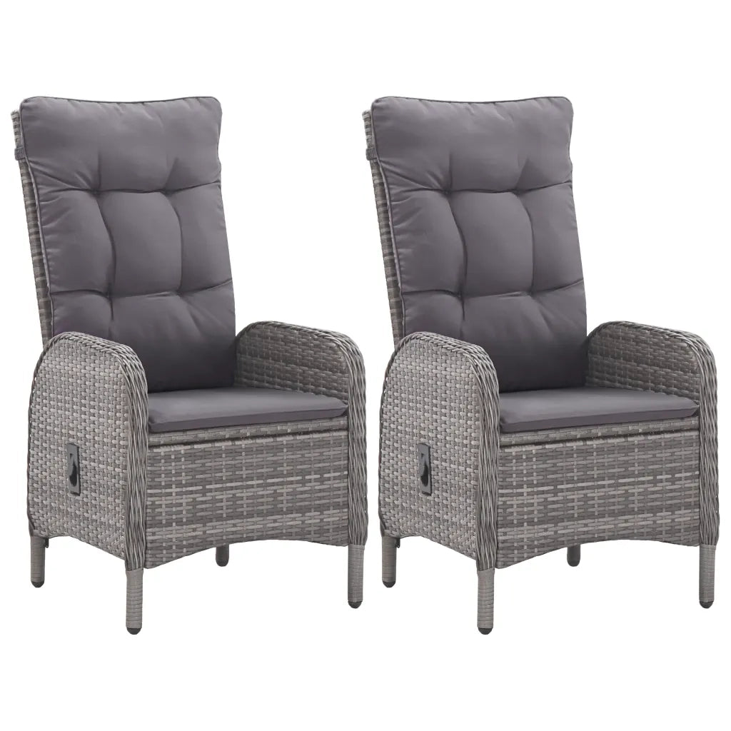 Set da Bistrot da Giardino 3 pz in Polyrattan e Vetro Grigio 3058534