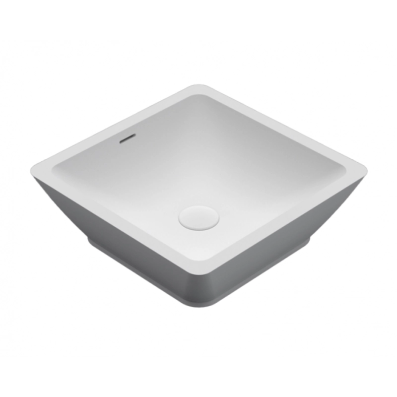 Lavabo da appoggio bianco opaco AVELLA SQUARE RIHO 42x42 cm solid surface