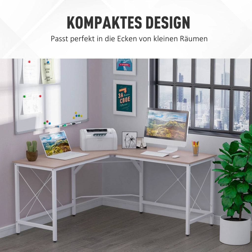 Scrivania angolare a L 150 x 150 cm in MDF e metallo